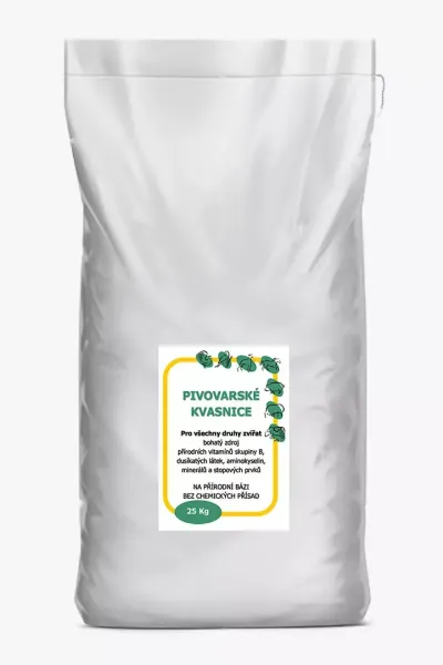 PIVOVARSKÉ KVASNICE bílkovinná krmná surovina pro domácí zvířata - 25 kg pytel